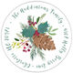 Teal Pine Cone Spray Round Address Labels Image 2 of 2